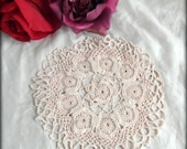 French vintage crocheted lace dresser, doily , cotton. Discount for multiple buys.