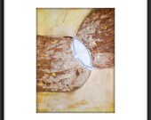 Original Modern Abstract Hand-Painted Mixed Media Painting11.7x16.5 "Beekeeper"