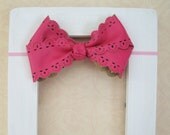 Pink Leather Elastic Headband-preemie-newborn-infant-toddler-baby girl-child-adult-teen-hair accessory bow-barrette clip-fancy-unique-chic