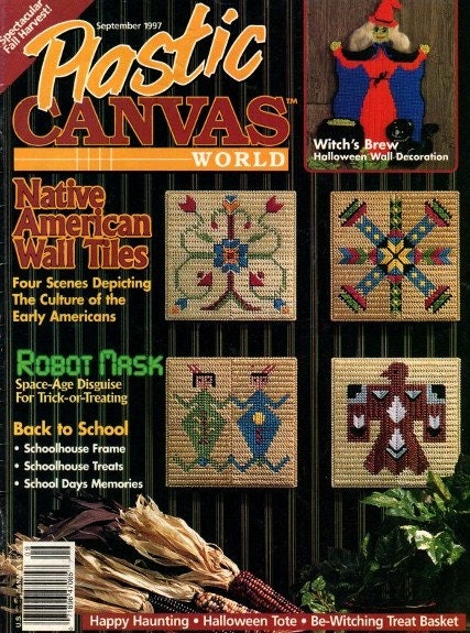 PLASTIC CANVAS WORLD Magazine - September 1997 - Native American Tiles