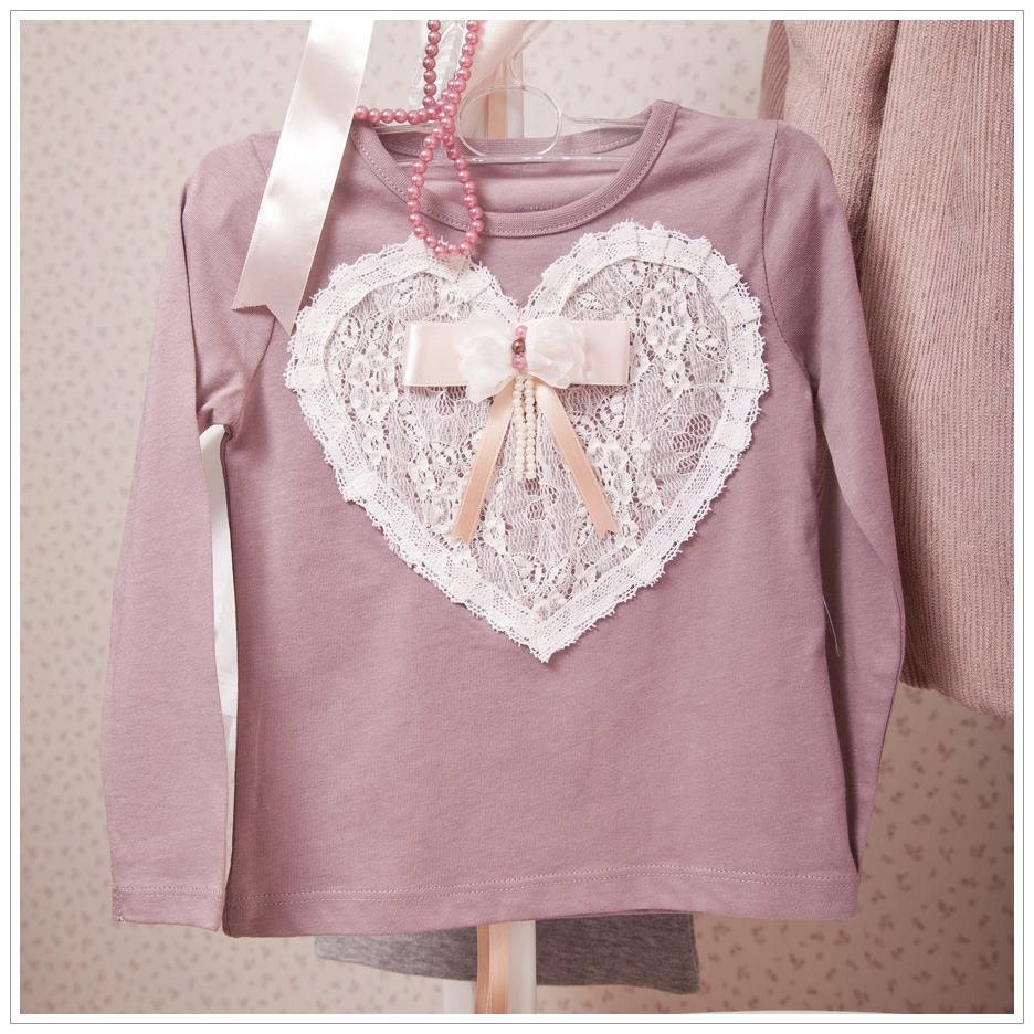 Girl top, T-shirt, Baby Girl Top, Long sleeve, Blouse, Cotton, Lace, Heart, Photo Prop, READY TO SHIP