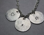 SALE Personalized Custom Made To Order Letter Heart Star Dime Necklace