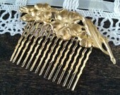 Gold Dogwood Branch Flower Hair Comb Accessory, Perfect for Prom, Bridal or Everyday Wear READY TO SHIP