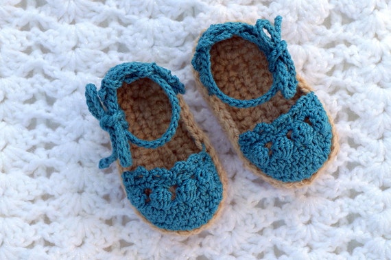 Crochet Baby Espadrilles Sandals by All4Pears on Etsy