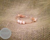 Pearl Wire Wrapped Bangle Bracelet - "Pearl of the Pass"