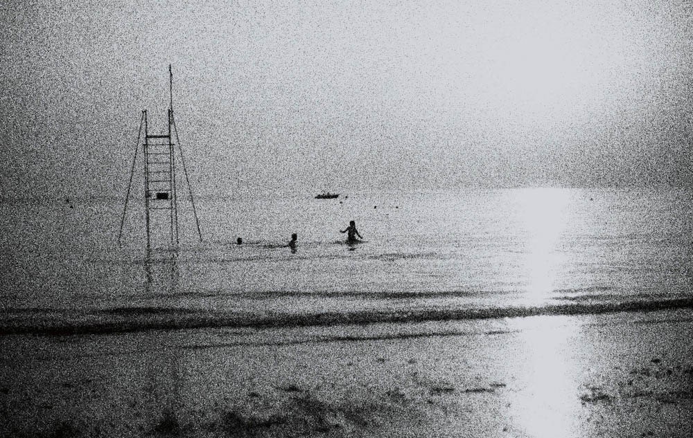Art Photography wall Black and white 8x10 Photography print France Normandy summer children holidays beach Angelslittleworld by Ange Costes