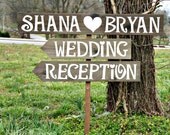 Wedding Arrow Signs, Wood Wedding Signs, Rustic Wedding Signs, Country Wedding Signs, Reception Signs, Custom, Outdoor, Beach