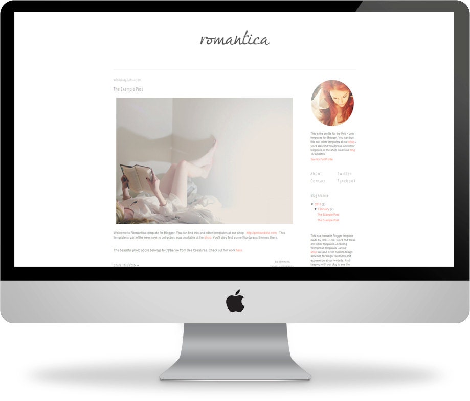 Romantica Responsive Blogger Template - Instant Download