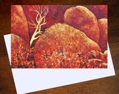 Blank fine art greeting card, "One Bright Moonlit Night" by Karyn Fendley. Suitable to use as Birthday Greeting cards or Christmas cards