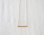 Gold Dash - Sleek 14kt Gold Filled Horizontal Bar Necklace - Fun, Simple and Minimal Jewelry by Catabot