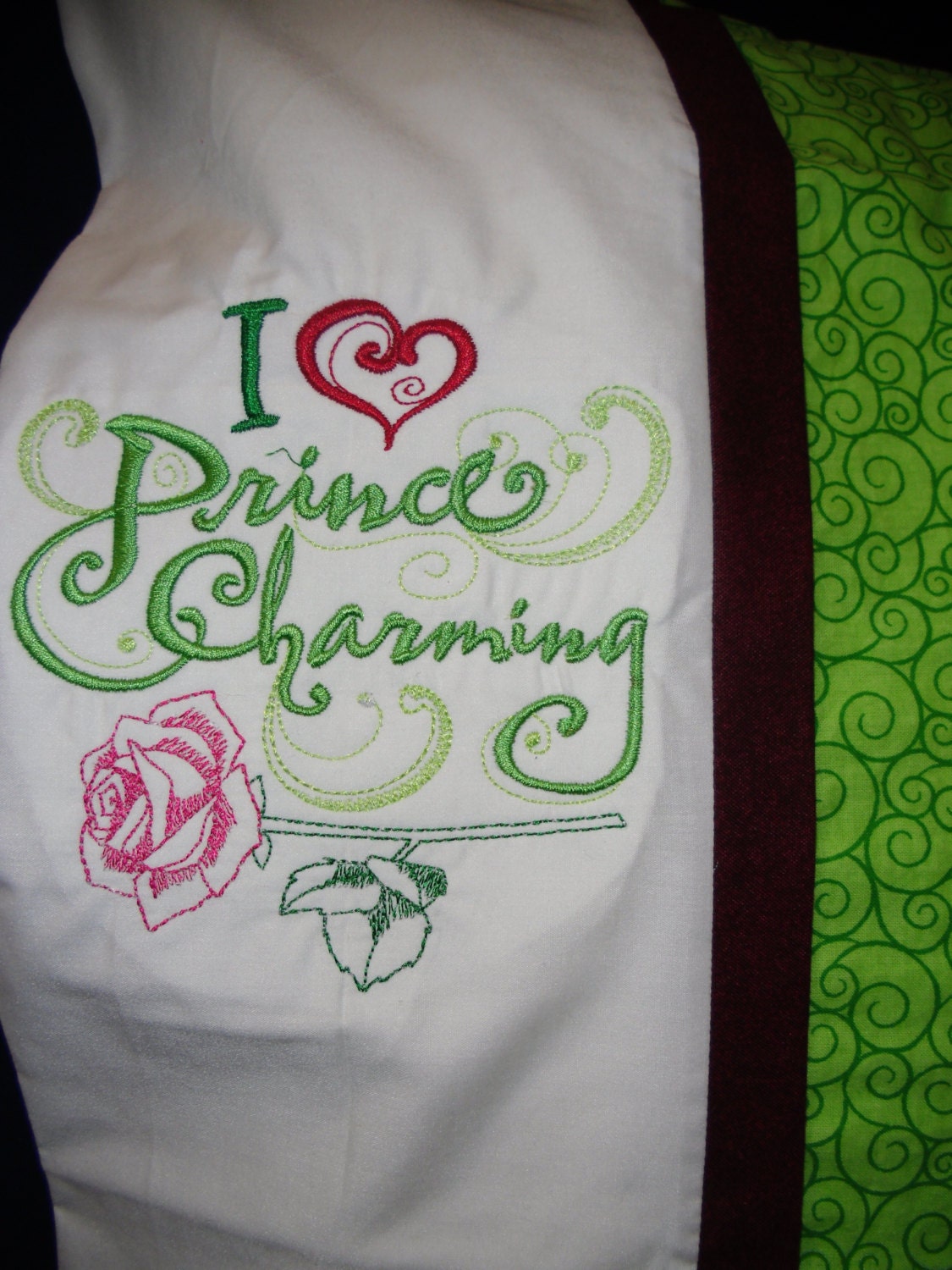I "Heart" Prince Charming Embroidered Pillowcase