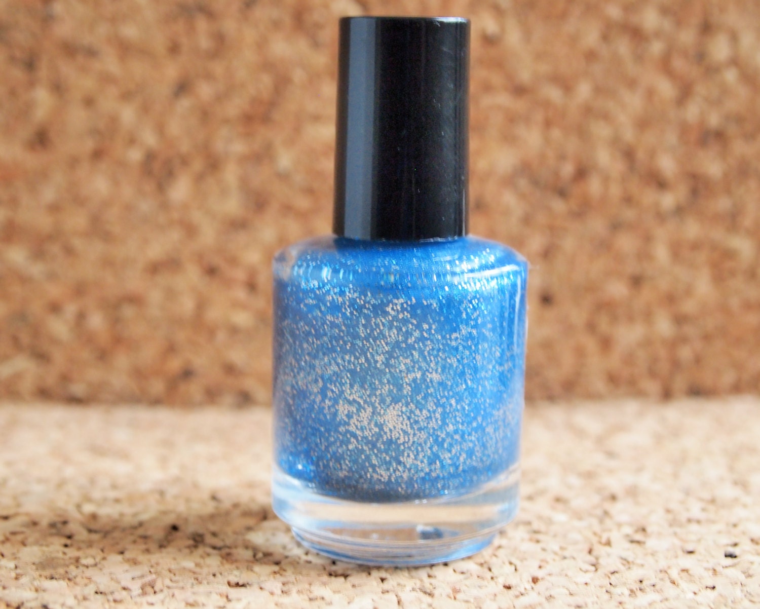 Handmade NonToxic Polish - "The Wave" Indie 3 free nail lacquer blue swag glittery glamour