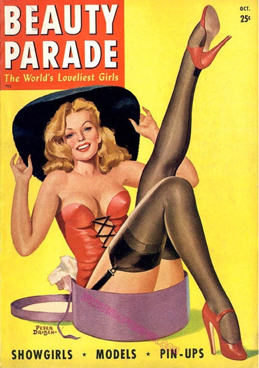 Vintage Beauty Parade magazine mounted print, Vintage glamour