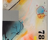 Mixed media painting. Acrylics, spray paint, oil pastels. 30x30 cm. 4 cm deep canvas.