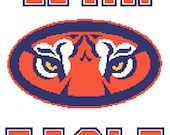 Auburn War Eagle Cross Stitch Pattern PDF