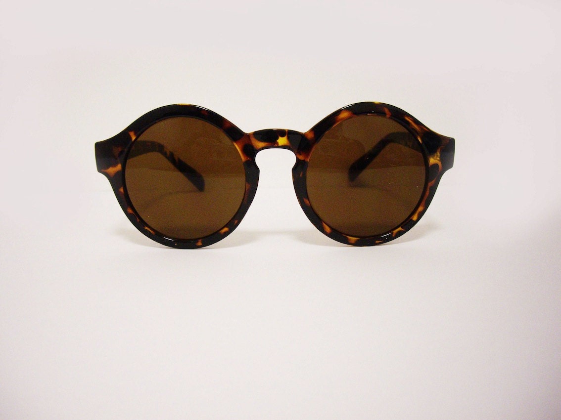Reserved for Jasmine - Round Horn Rim Retro Round Sunglasses, Vintage Inspired  - Leopard