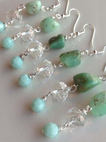mint green bridesmaid jewelry set rustic wedding bridal jewelry country wedding rustic bridesmaid jewelry