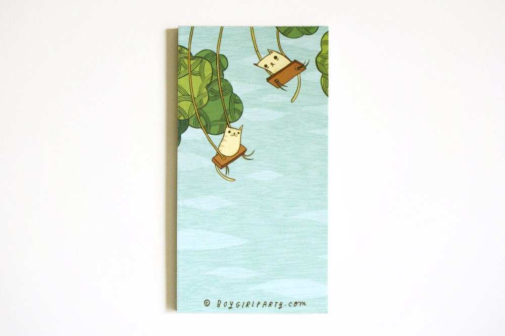 Kawaii Cats NOTEPAD by boygirlparty, cute cat memo pad, note pad cat stationery kawaii stationery