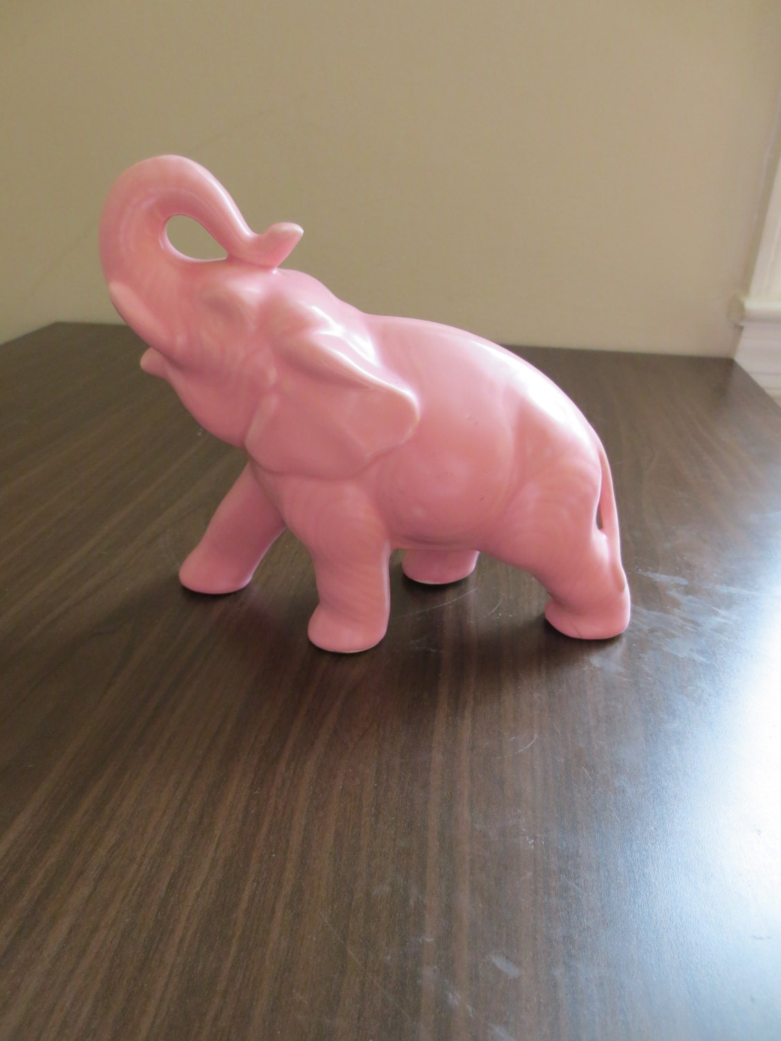REDUCED Pink Elephant Figurine