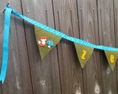 woodland fox birthday decoration  - felt banner