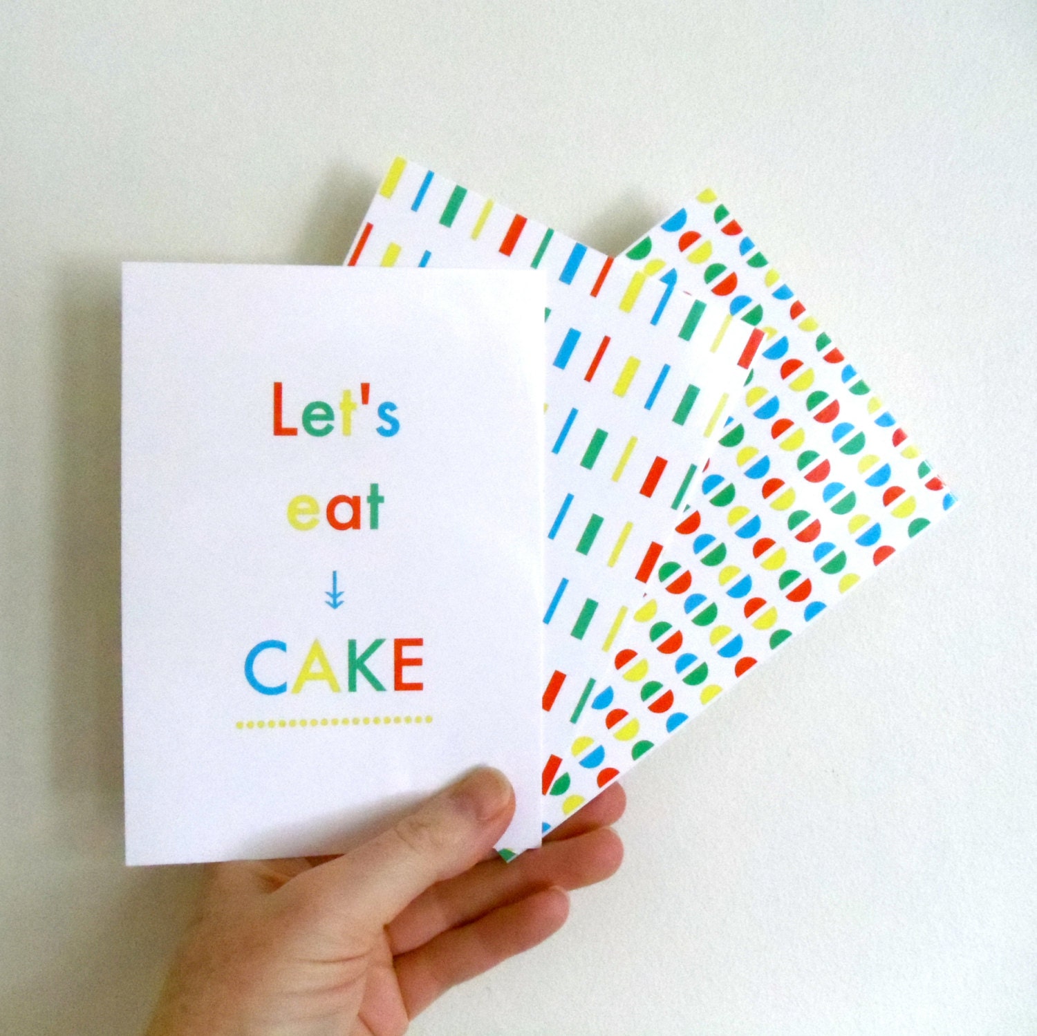 Postcard Set - Let's eat CAKE
