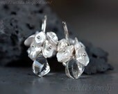 Bridal jewelry Bridal earrings Crystal Clear Quartz Keshi pearl earrings - Wedding jewelry white earrings winter ice snow ohtteam - Bianca