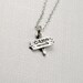 Tiny Camp Sign Charm Necklace silver plated charm on a delicate silver plated chain