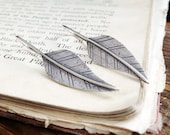 sterling silver leaf earrings - GYPSY - made to order