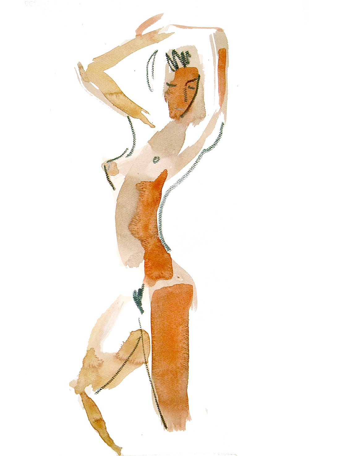 Two Minute Pose 2 -original gesture sketch by Gretchen Kelly