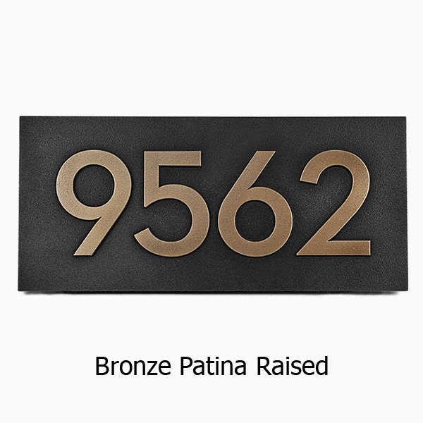 Modern Neutraface Address Plaque 15.5 x 7 inches for 4 House Numbers