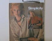 Women's Fly Front Blouse Size 18 Vintage Simplicity 6587 "Connoisseur Collection" Sewing Pattern