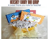 10 Teacher Appreciation Gift-Wraps for Hershey Bars, Small & Giant-Teacher will Love them