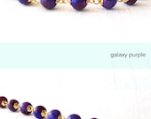Magnesite Gold Galaxy Purple Bracelet