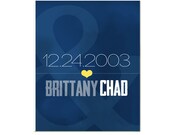 Custom Special Date Print,  Blue Anniversary Present, Love Wedding, Subway Art, Birthday Gift 8X10 Personalized Wedding, Gift For him