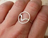 Hammered Silver Seagull Geometric Ring - RESERVED FOR ASHLEY