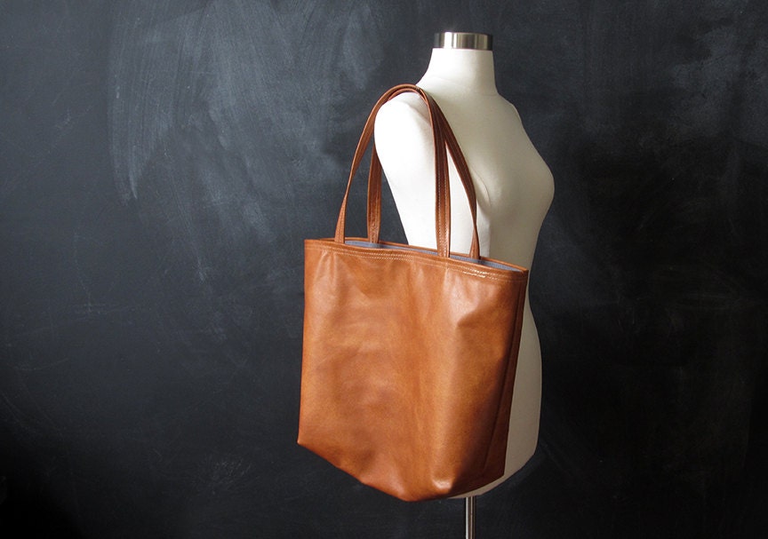 on sale. The Leather Tote : carmel eco-friendly leather