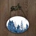 Sale - Large Timber Necklace in Lunar Blue and Graphite - Hand Painted Tree Artwork Pendant