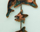 Dolphin Planter Pot Stake Outdoor Metal Yard Art Lawn Ornament Garden Marker Nautical Spike Mammal Ocean Sea Animal