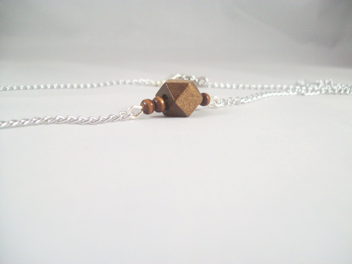 Geometric Reclaimed Wood Bar Necklace