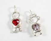 Birthstone Kid Charm - Sterling Silver Boy Girl Birthstones