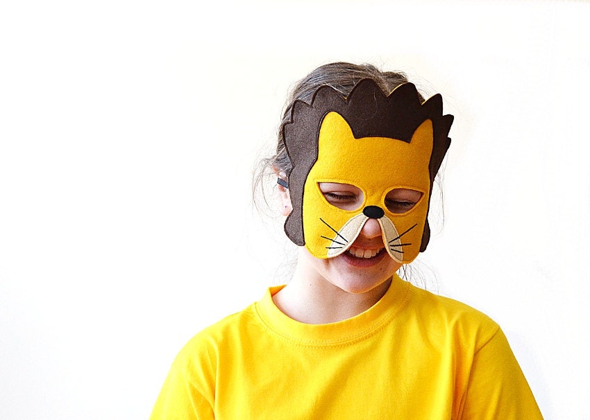 Lion Children Mask, Kids Carnival Mask, Mardi Gras Mask, Costume Accessory for Boys, Children Pretend Play Toy