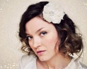 Sally style058 Ostrich feather flower shaped hair piece or brooch