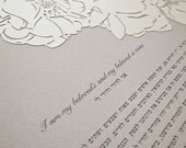 Papercut Ketubah - Simply Peony