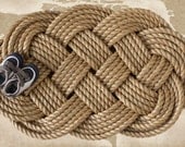 Large Braided Rope Nautical Welcome Mat: Sailor's Ocean Plait Celtic Knot Rug