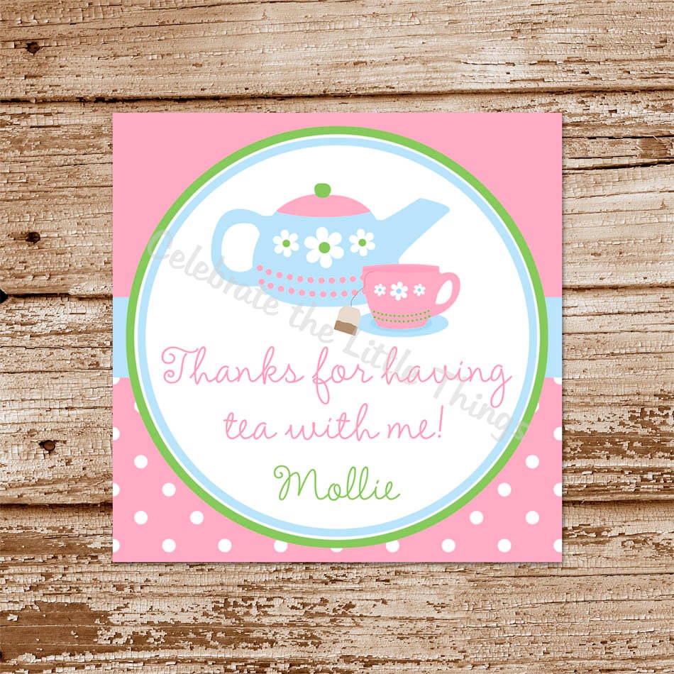 DIY Printable - Tea Party Favor Tags / Stickers : Personalized - You Print Il_170x135