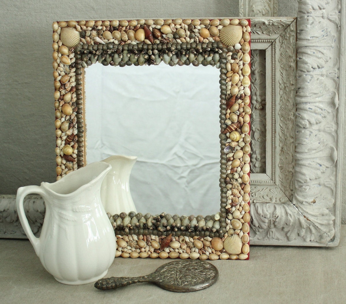 Vintage Sea Shell Frame Mirror