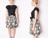 1950s Cocktail Dress / Black and White Dress / Short Dress / Party Dress / Mad Men / Dress / Dresses / Cocktail Dress / 1191
