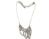 Crocheted Chain Mesh - Silvered Copper Necklace