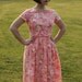 Pink Blossoms dress with bow - size AU10 one of a kind