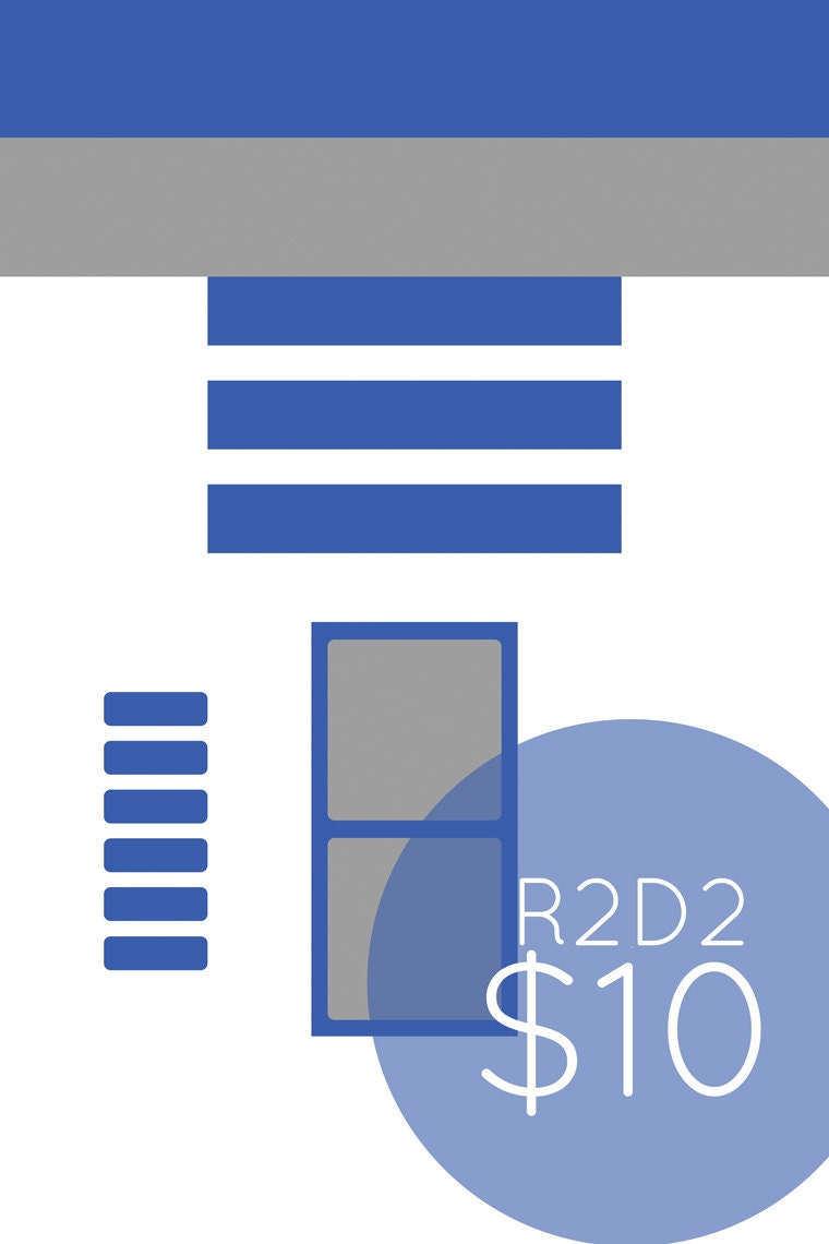 R2D2 Minimalist Print 12x18